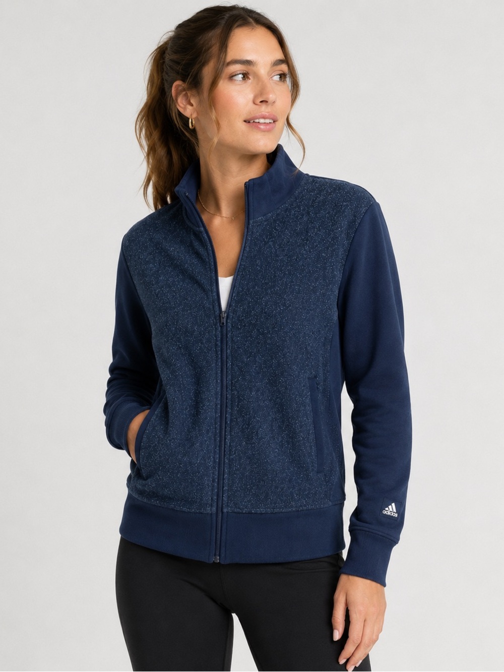 Adidas Women’s Standard Equipment Full Zip Jacket  Navy XS NEW WITH TAG